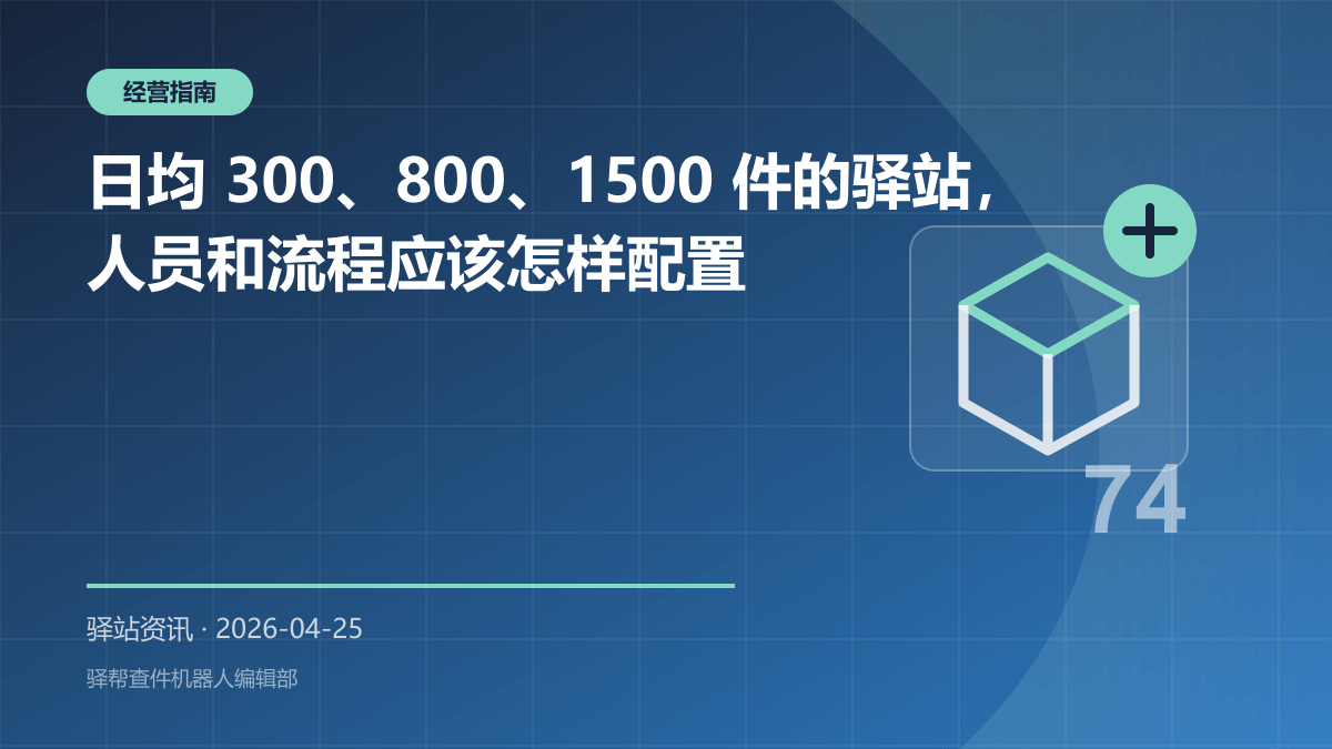 日均 300、800、1500 件的驿站，人员和流程应该怎样配置
