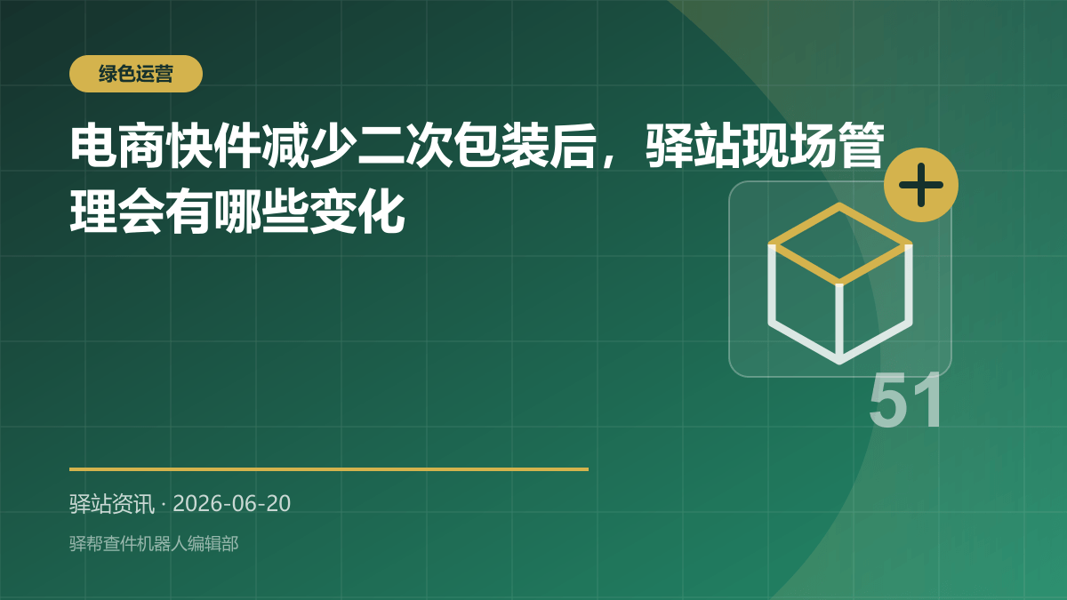 电商快件减少二次包装后，驿站现场管理会有哪些变化