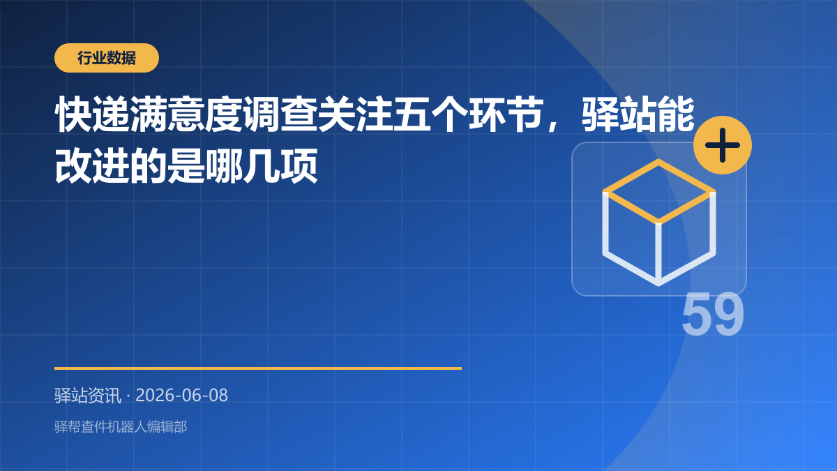 快递满意度调查关注五个环节，驿站能改进的是哪几项